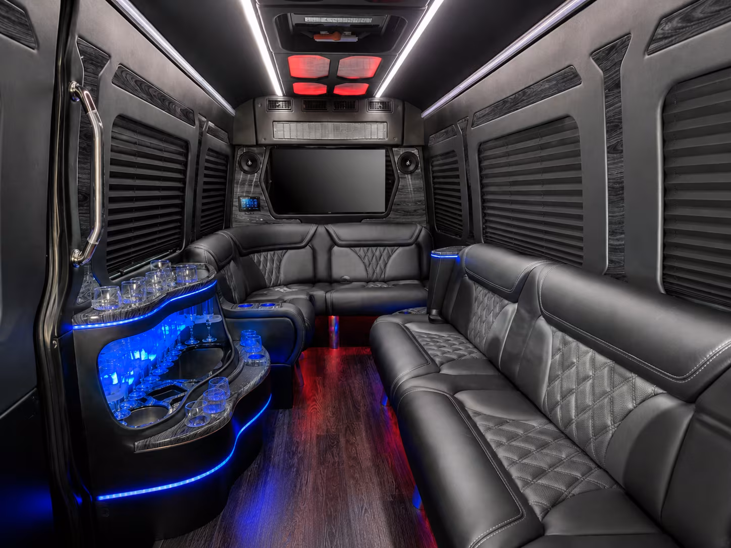 brentwood 40 passenger party bus interior