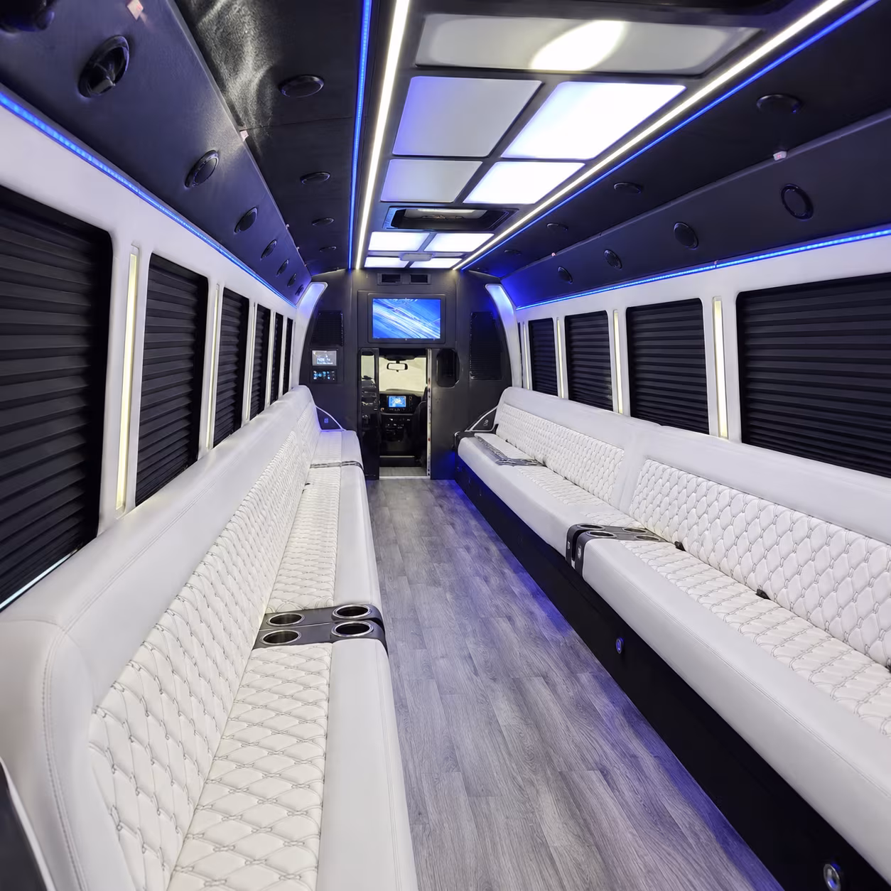 brentwood party bus rental interior